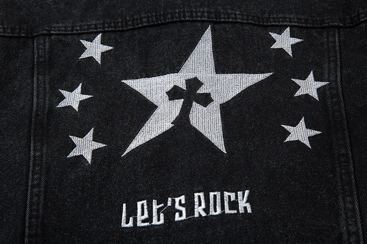 Chaqueta vaquera bordada Let's Rock