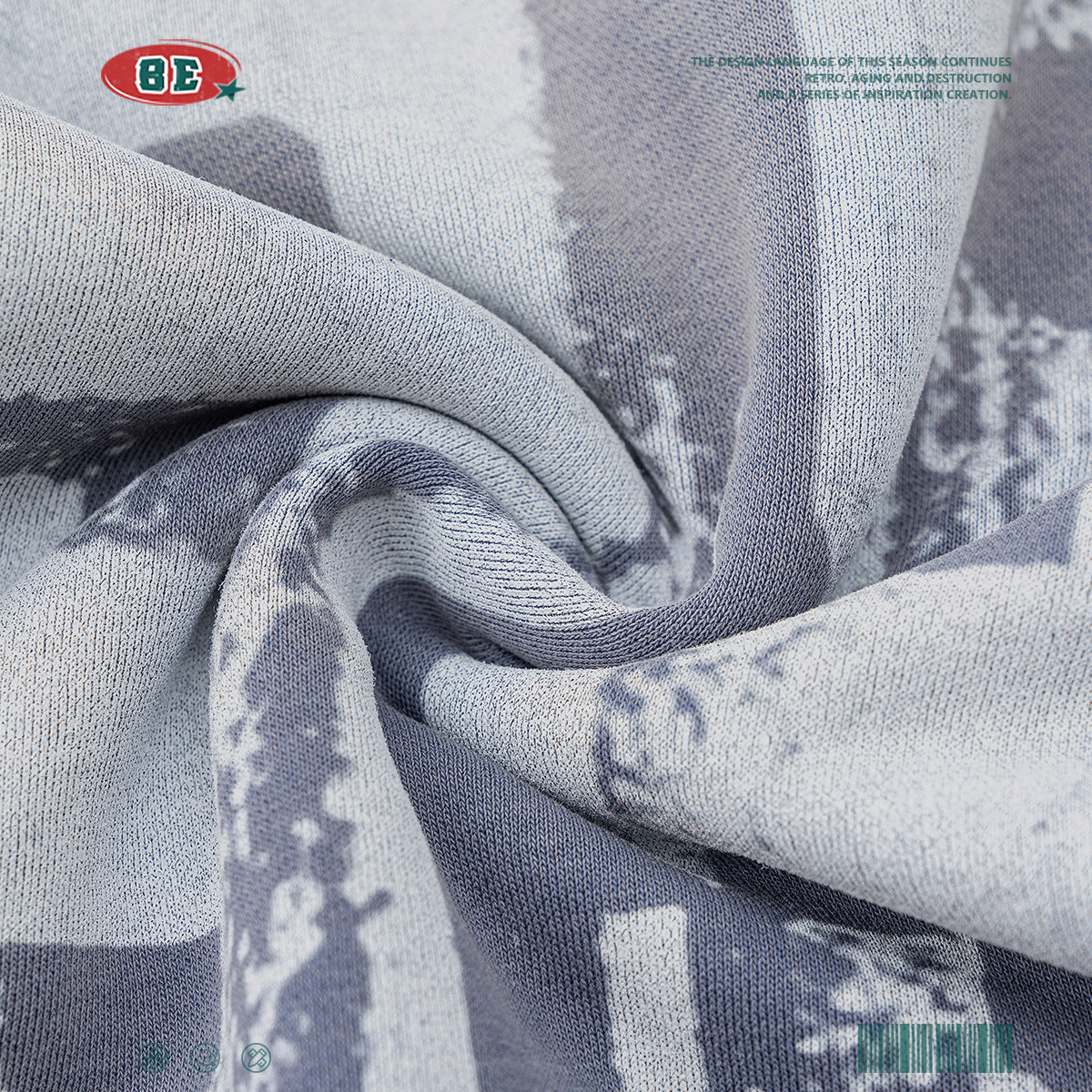 Water Washed Graffiti Print Hoodie