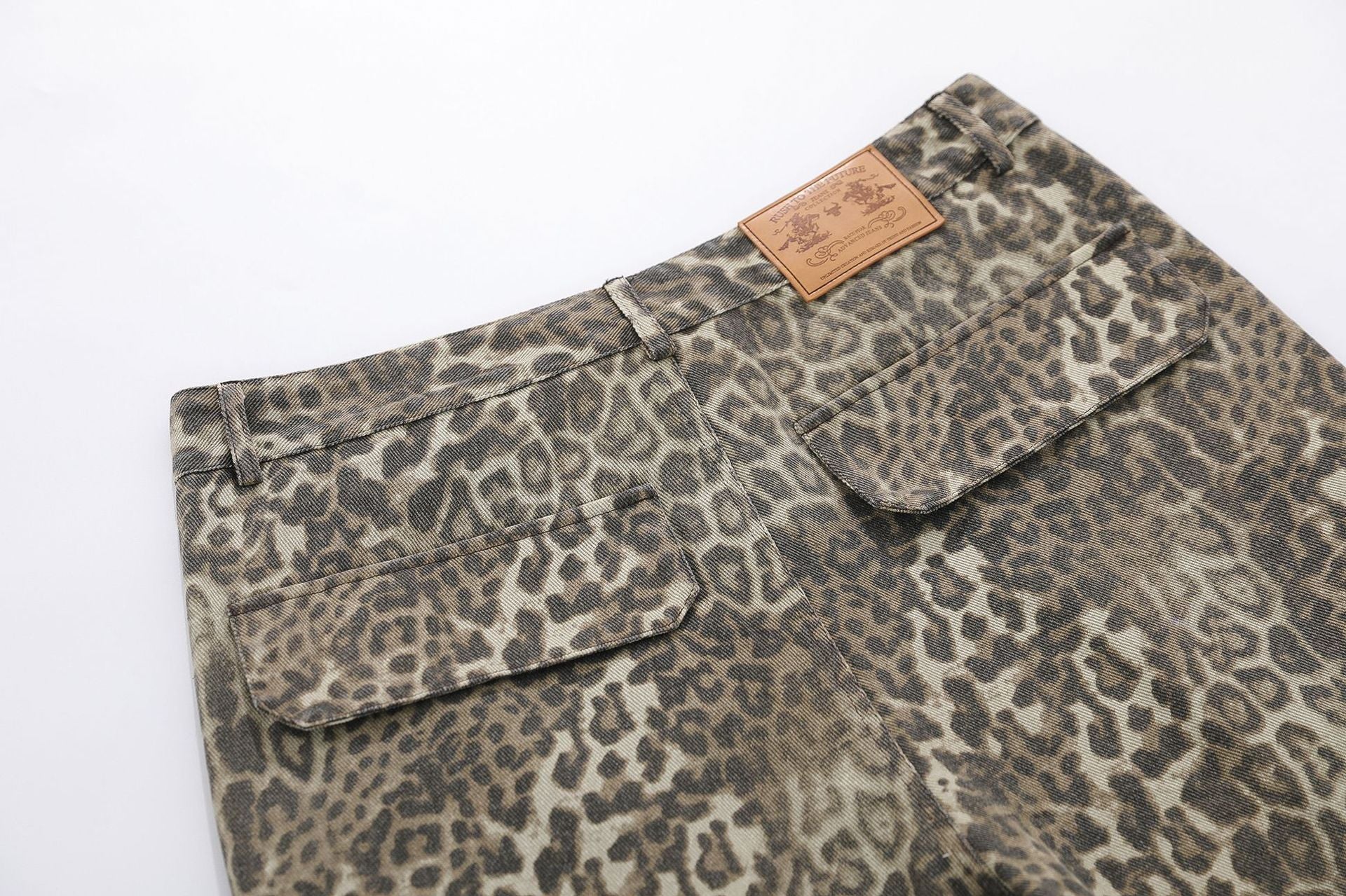 Leopard Print Multi-Pocket Wide Leg Jort