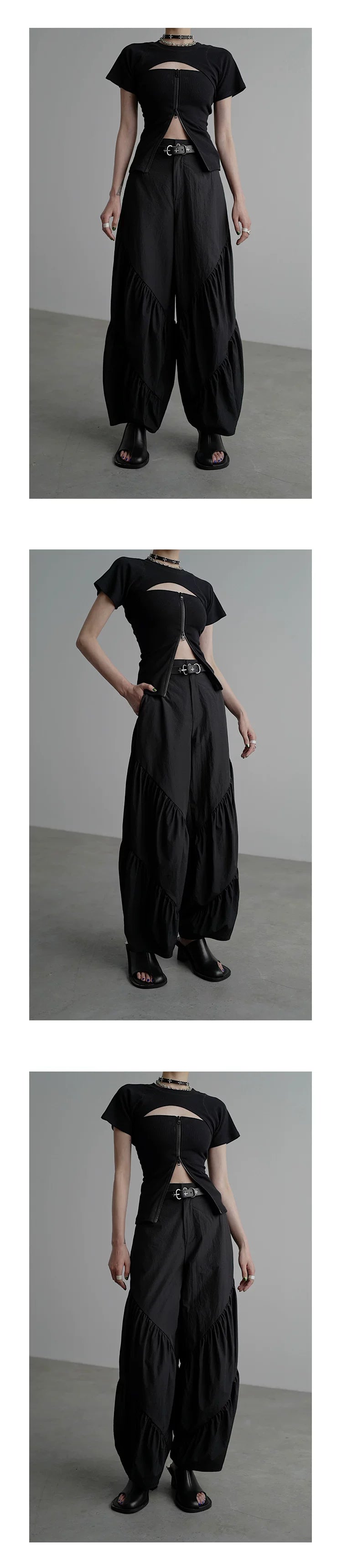 Zipper Tube Top & Short Sleeve T-Shirt