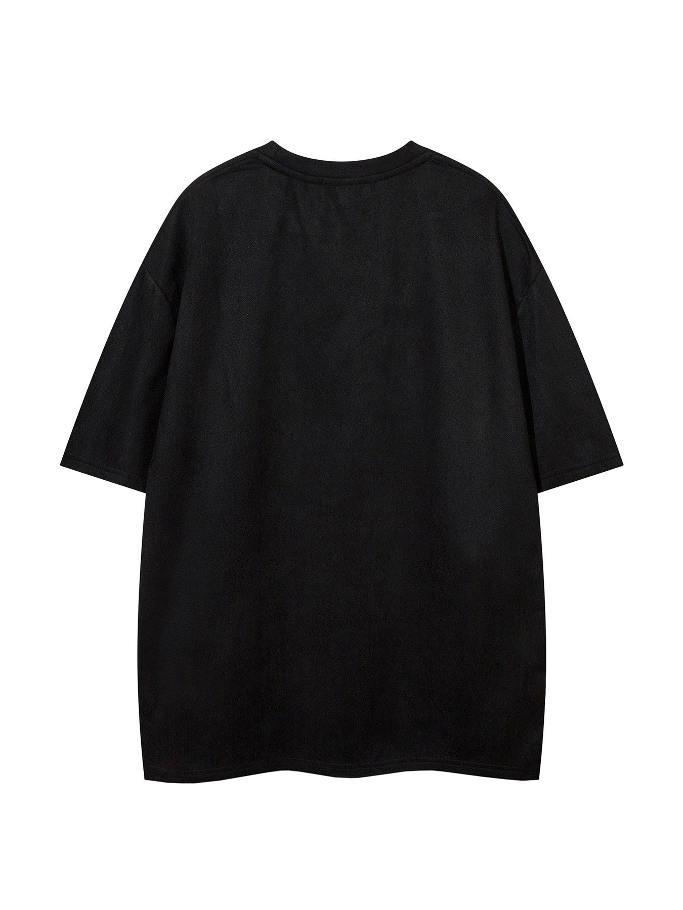 Suede Letter Print Short Sleeve T-Shirt