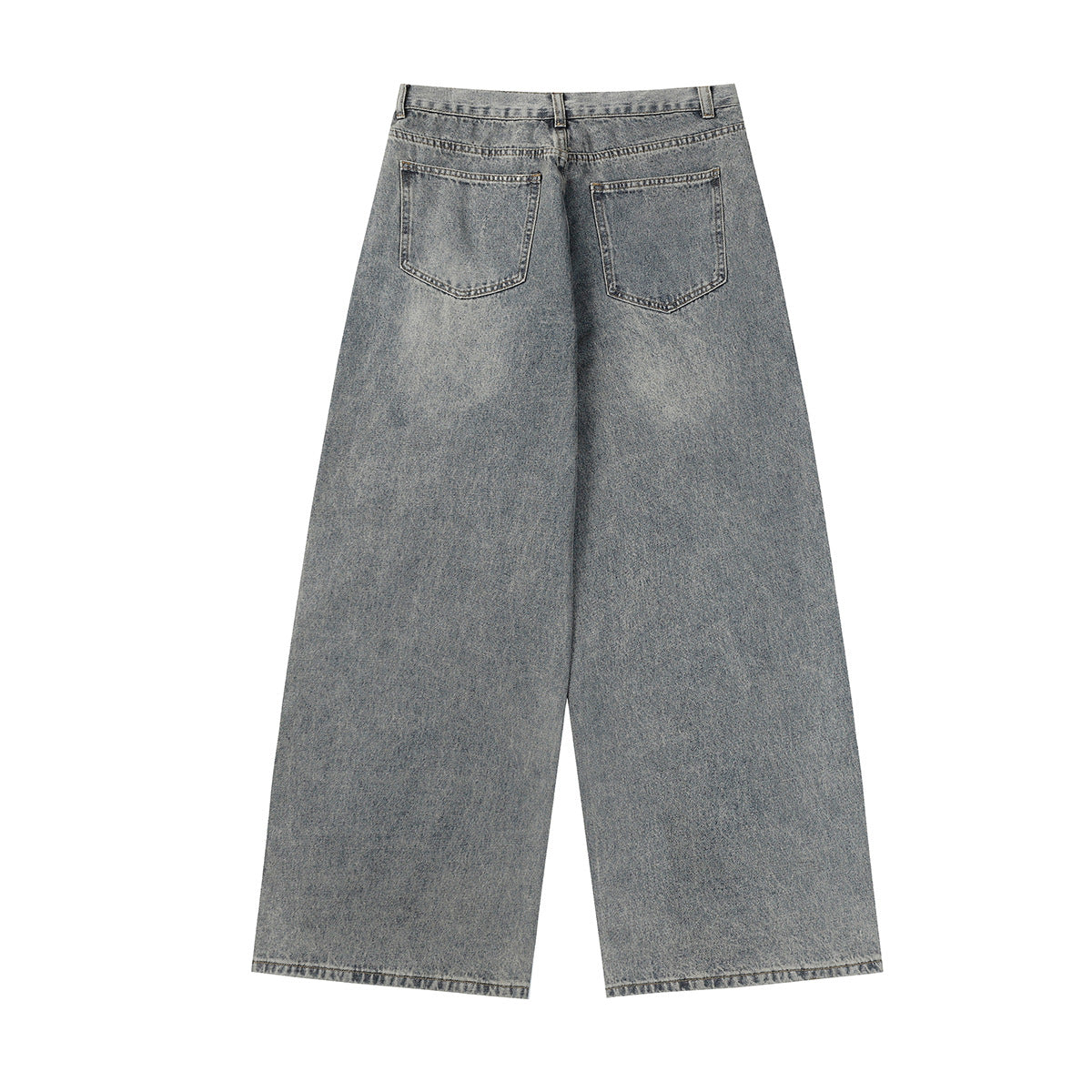 Panel Design Wide Leg Denim Jeans