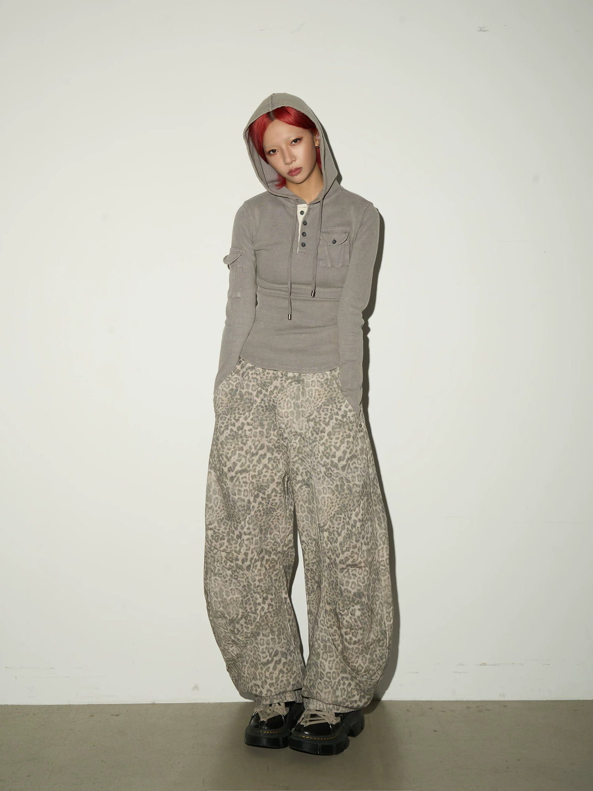 Multi-Pocket Button Knit Hoodie