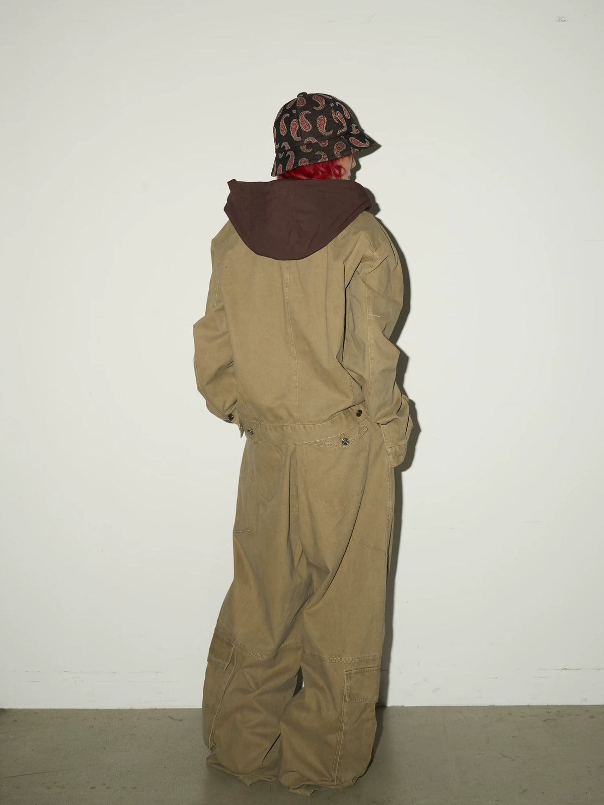 Fake Layered Hooded Jacket & Multi Pocket Cargo Pants Setup