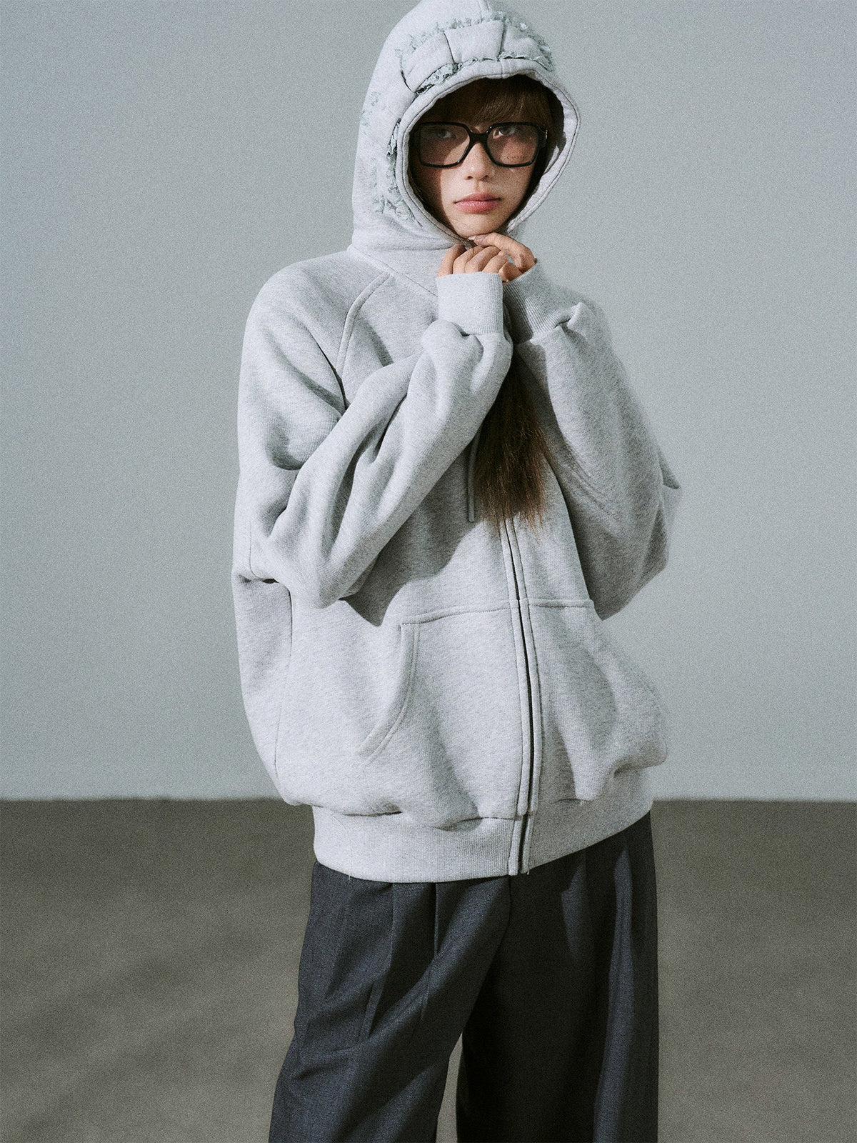 Bow Design Zipper Hoodie