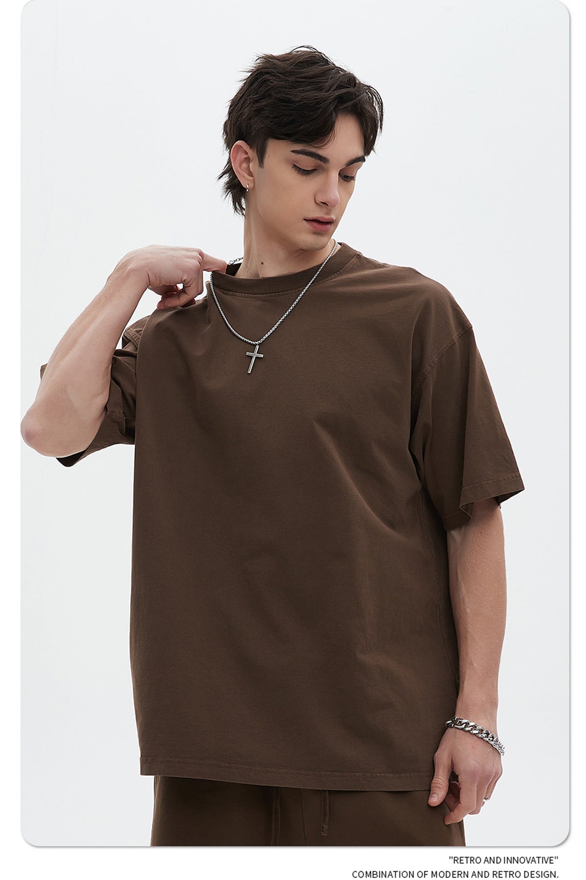 Oversize Washed Short-sleeve-T-shirt & Washed Short Sweatpants Setup