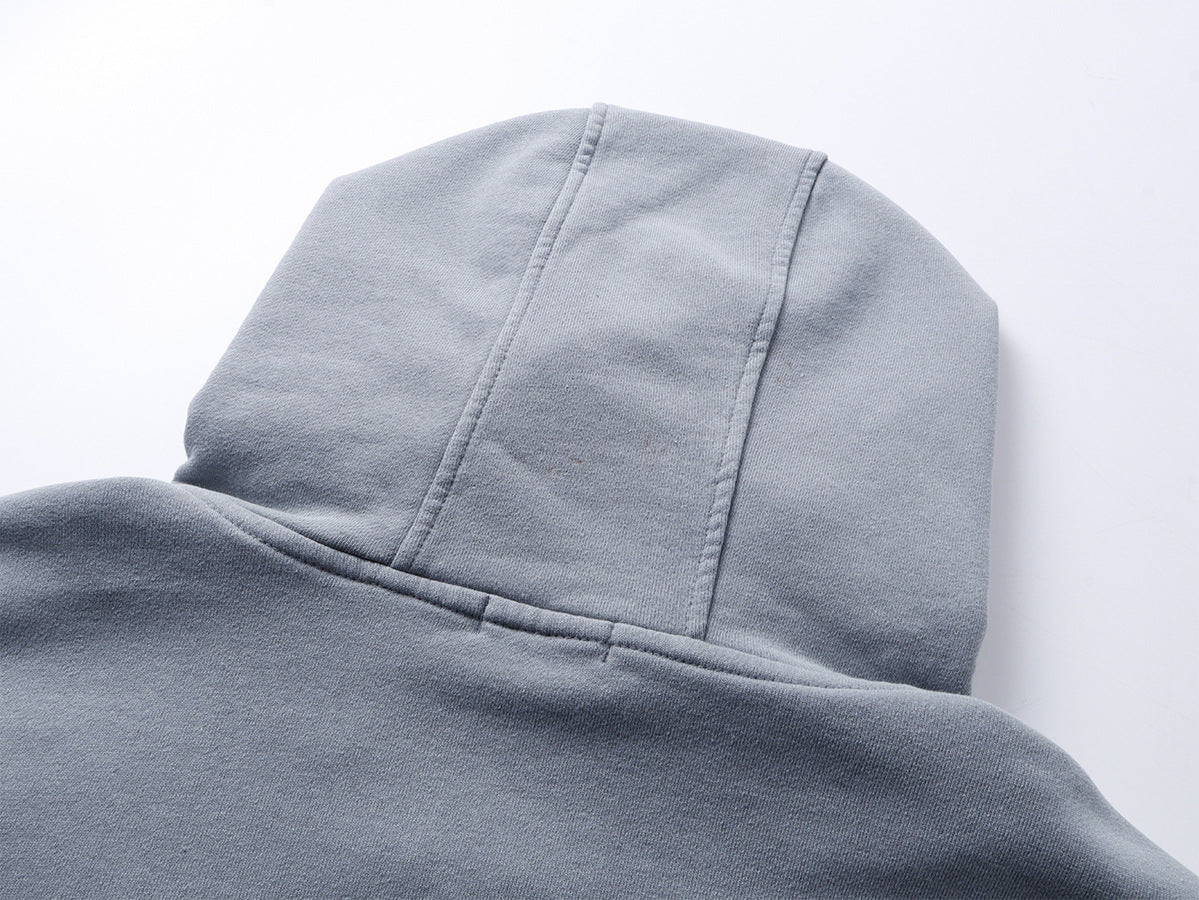 Heavyweight Wash Damage Zipper Hoodie
