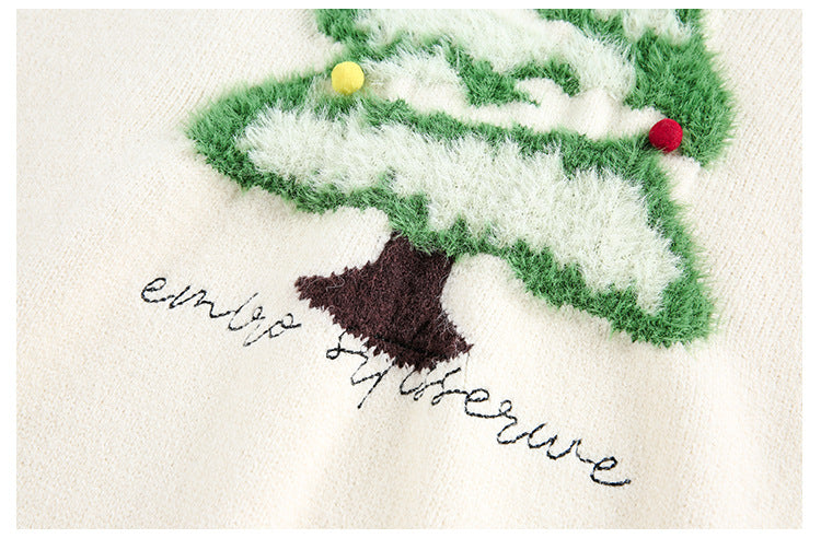 Christmas Tree Red Crew Neck Sweater