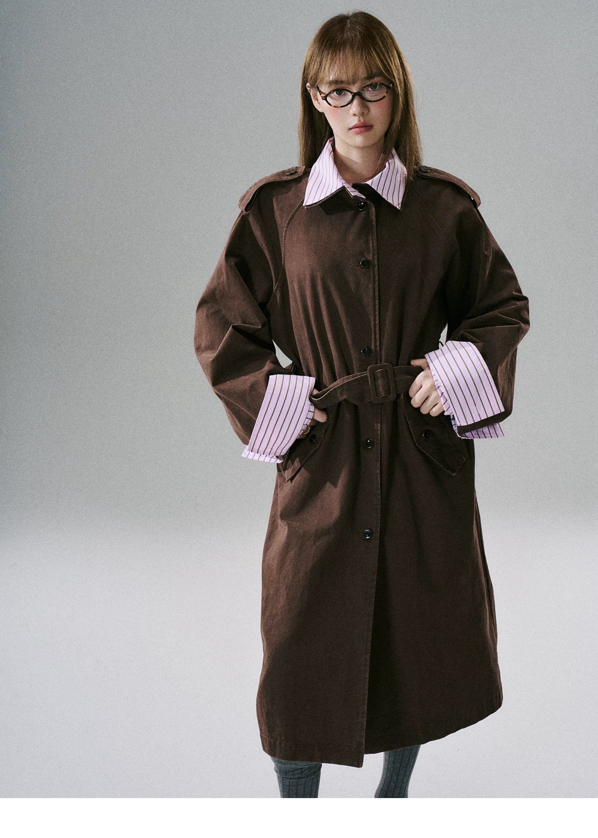 Detachable Rose-Fenced Girl's Trench Coat