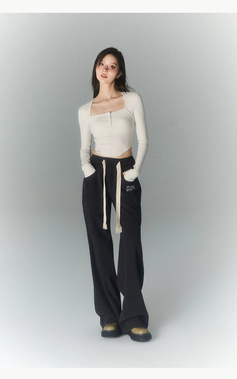 High Waist Sporty Straight Sweatpants