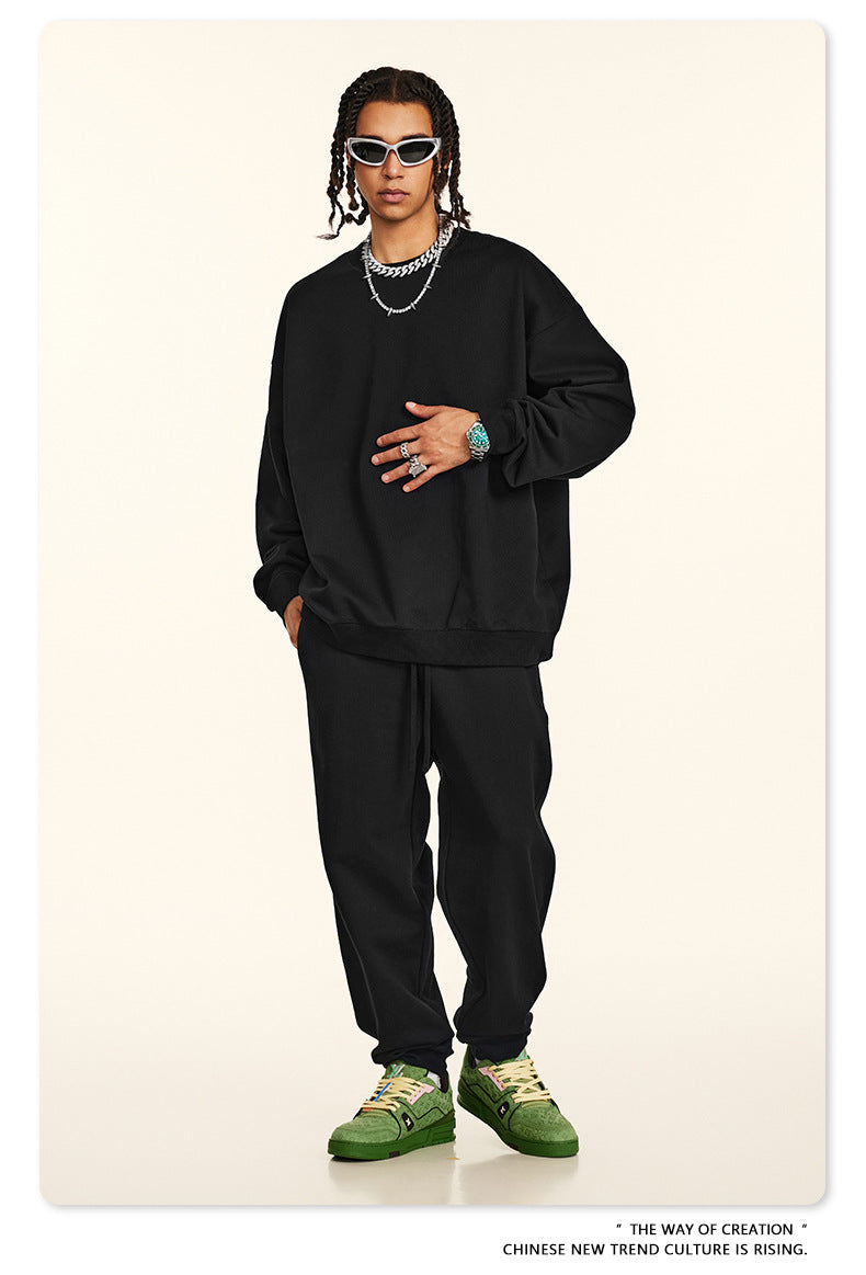 Oversize Heavyweight Basic Round Neck Sweatshirt