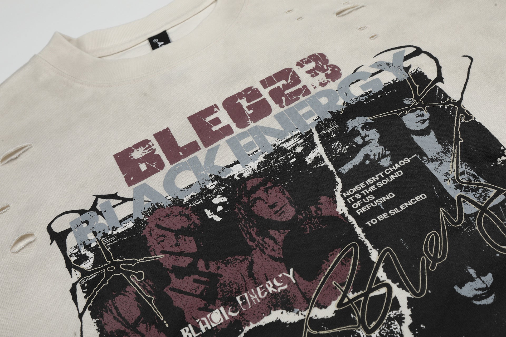Graphic Print Dirty Dye Damage Short Sleeve T-Shirt