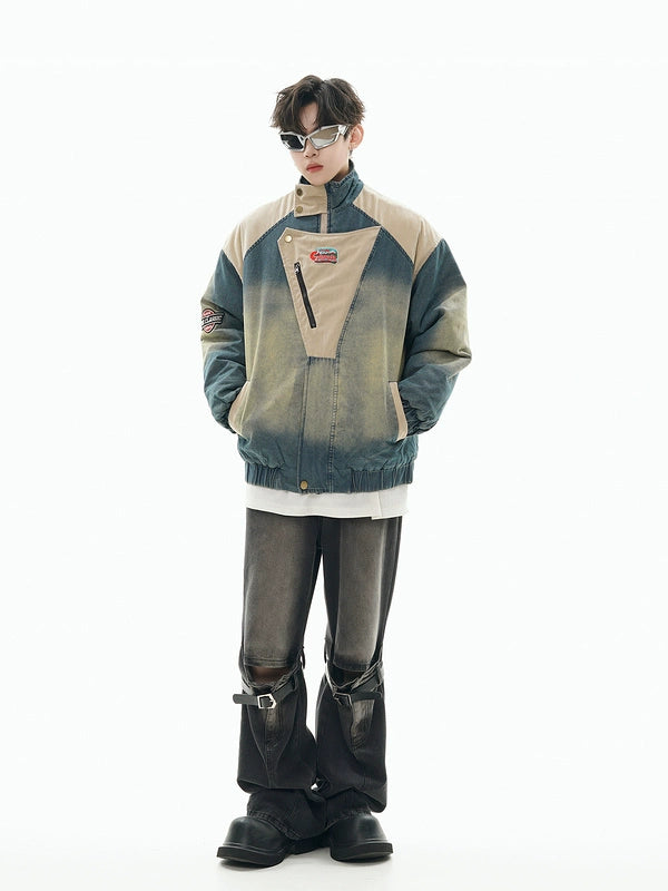 Giacca di jeans sfumata retrò unisex