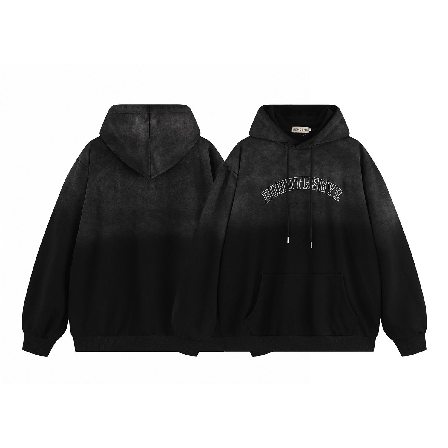 Washed Letter Embroidery Oversize Hoodie