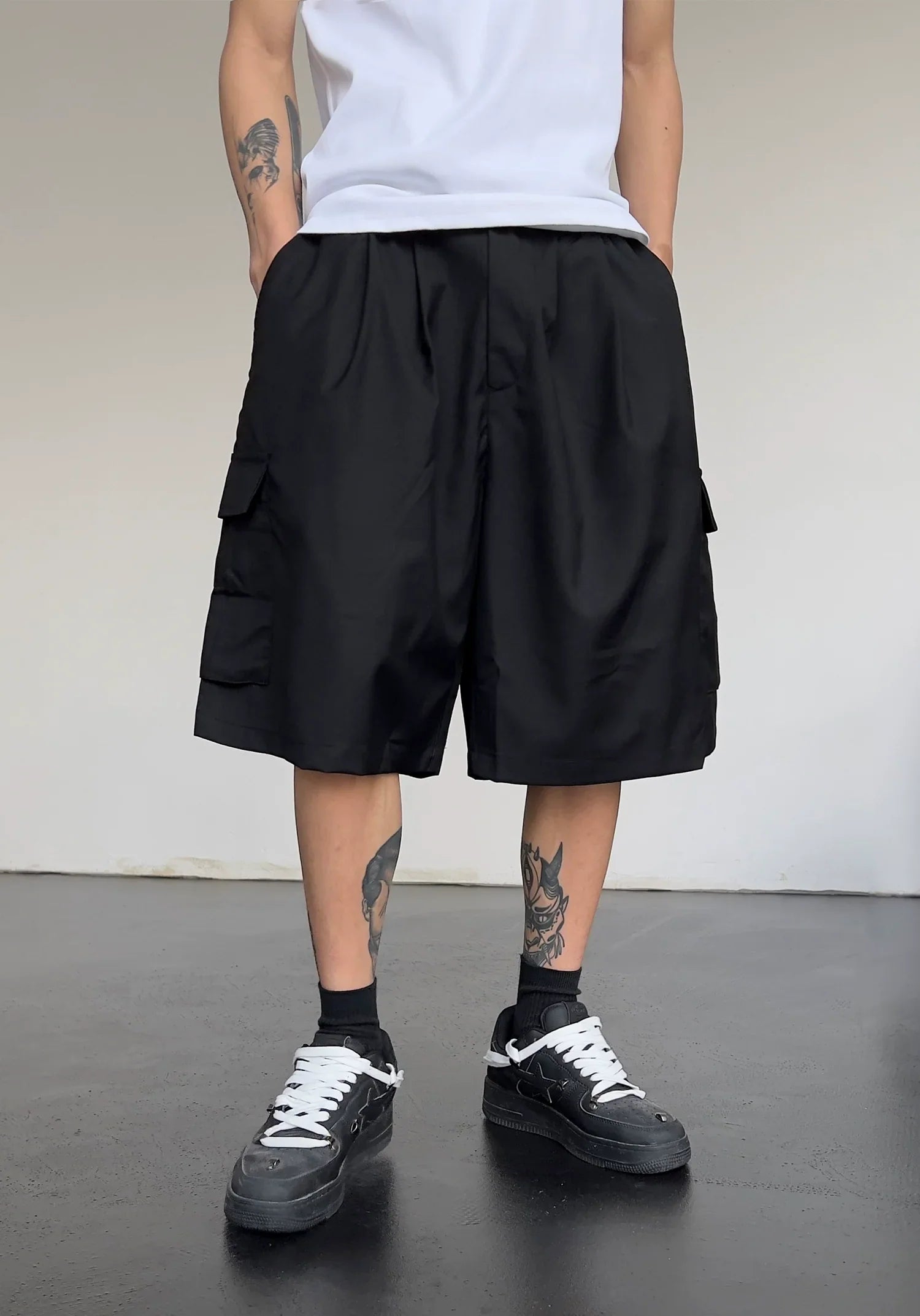 Big Pocket Wide-leg Short Pants