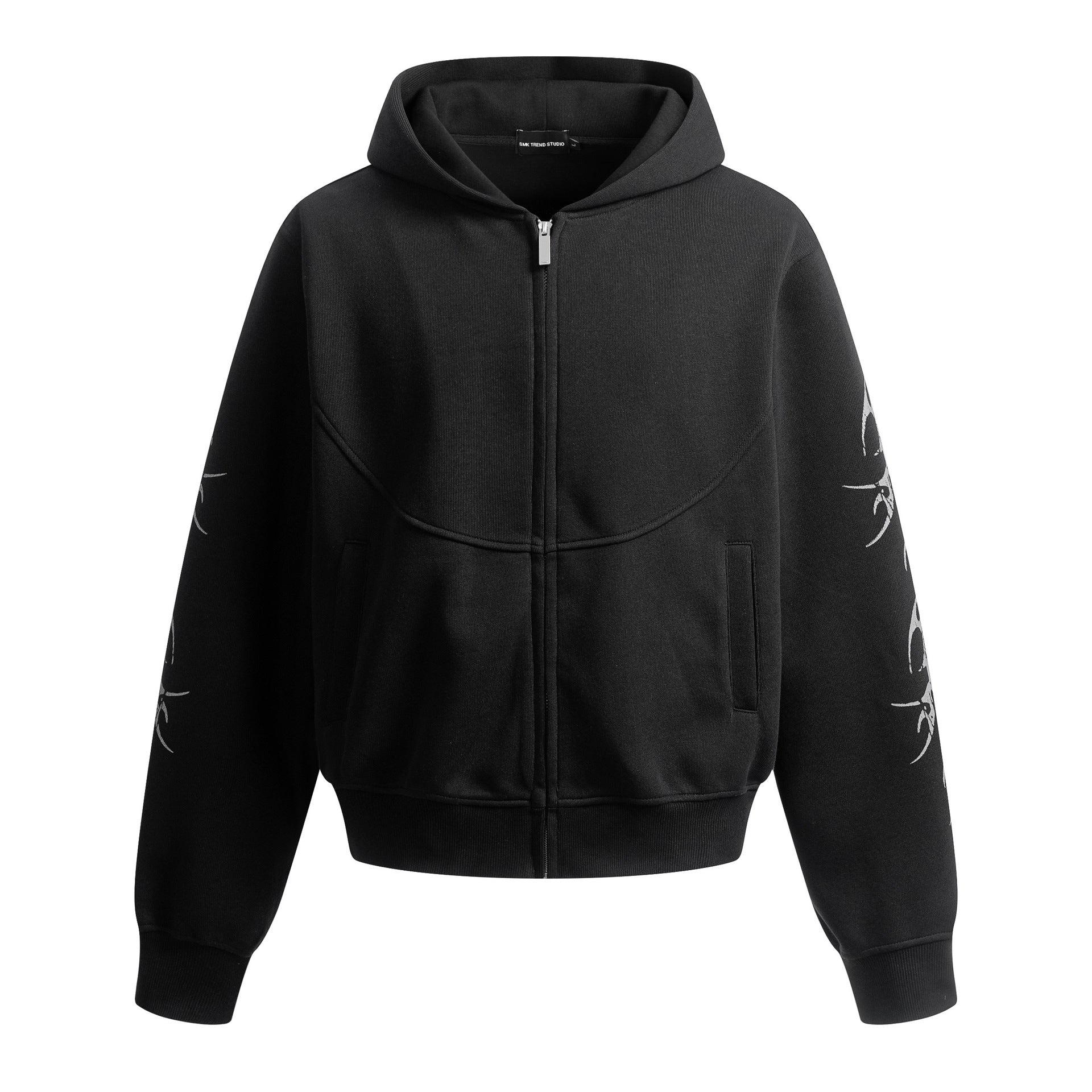 Thorn Print Zipper Hoodie & Thorn Print Wide Leg Sweatpants Setup