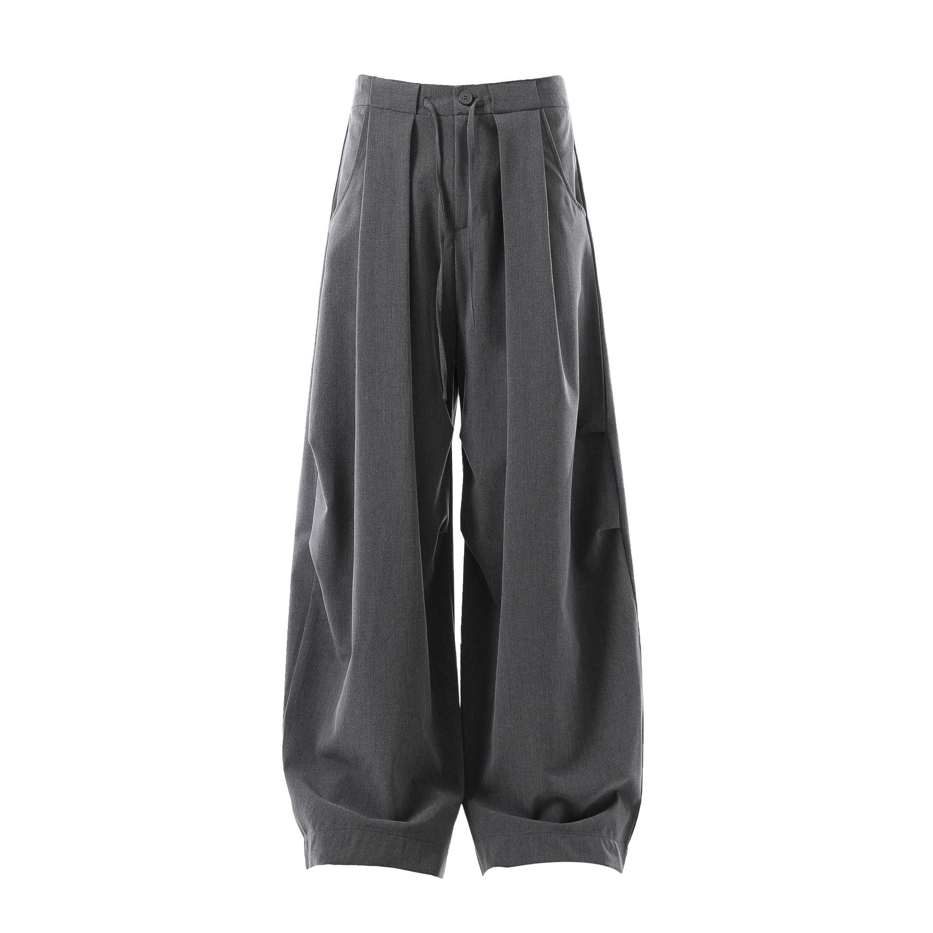 Deconstruction Pleats Curved Trousers