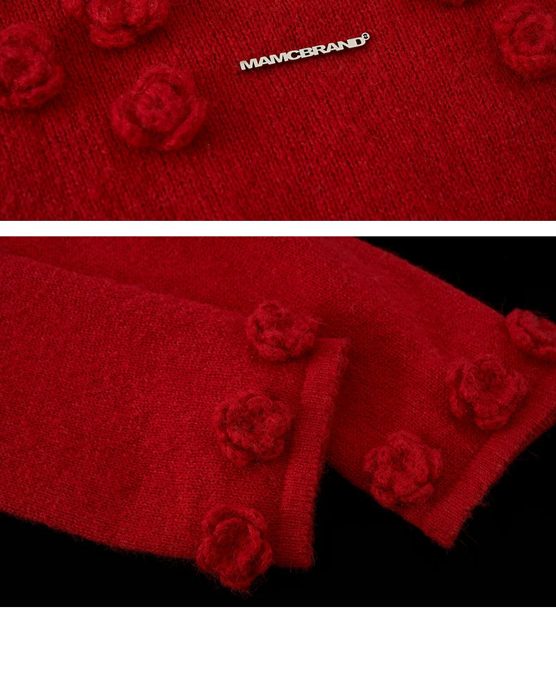 Rose Slanted Shoulder Knit Sweater