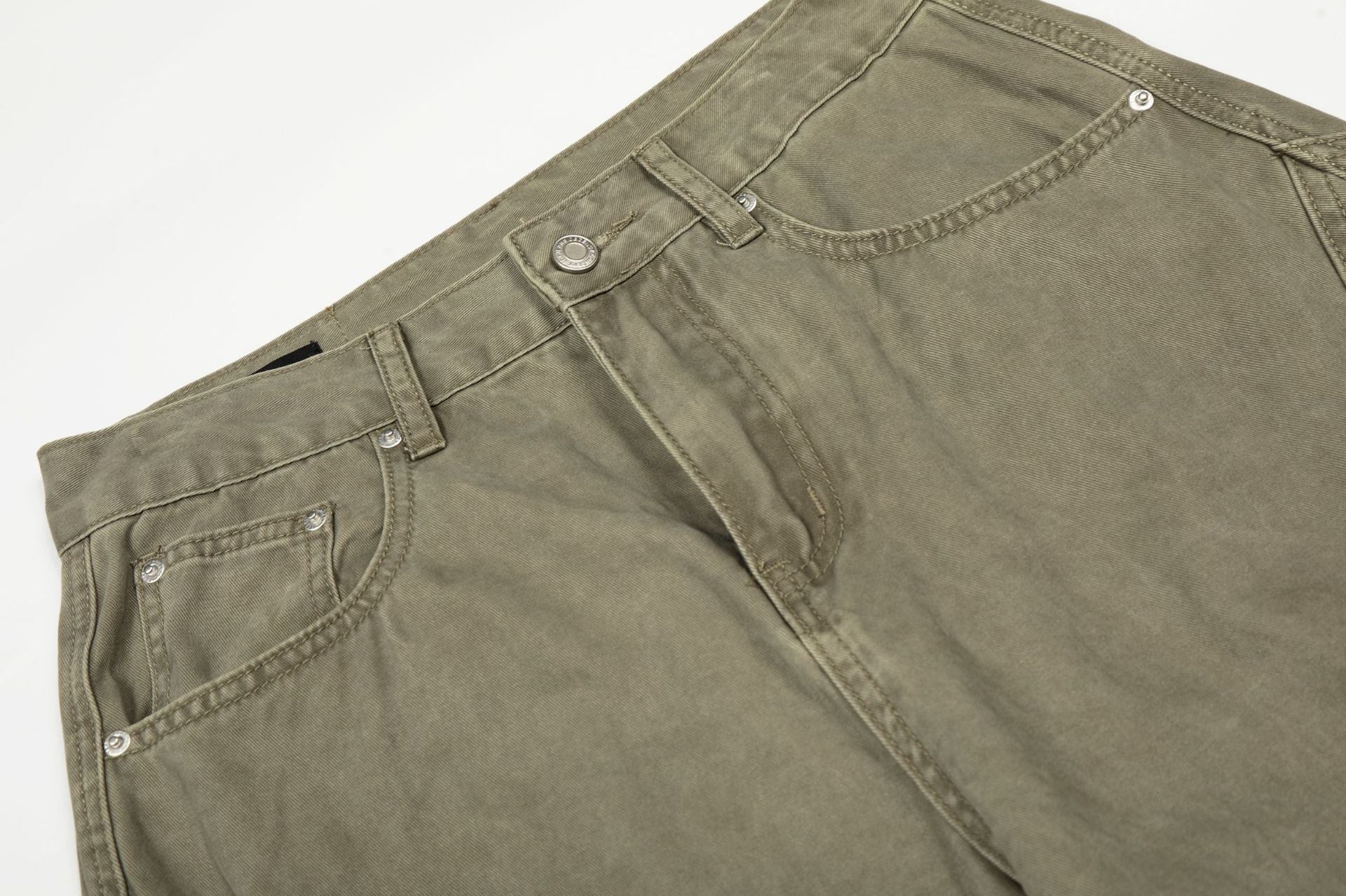 Washed Multi Pocket Curved Cargo Pants