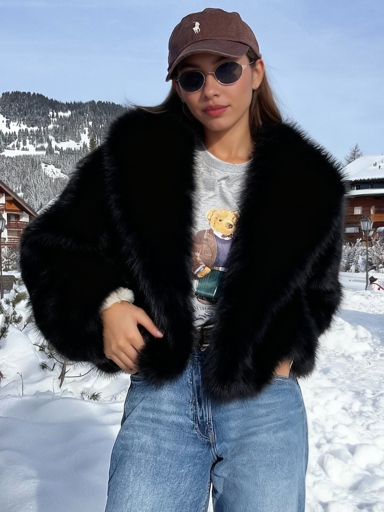 Abrigo de piel de invierno completo