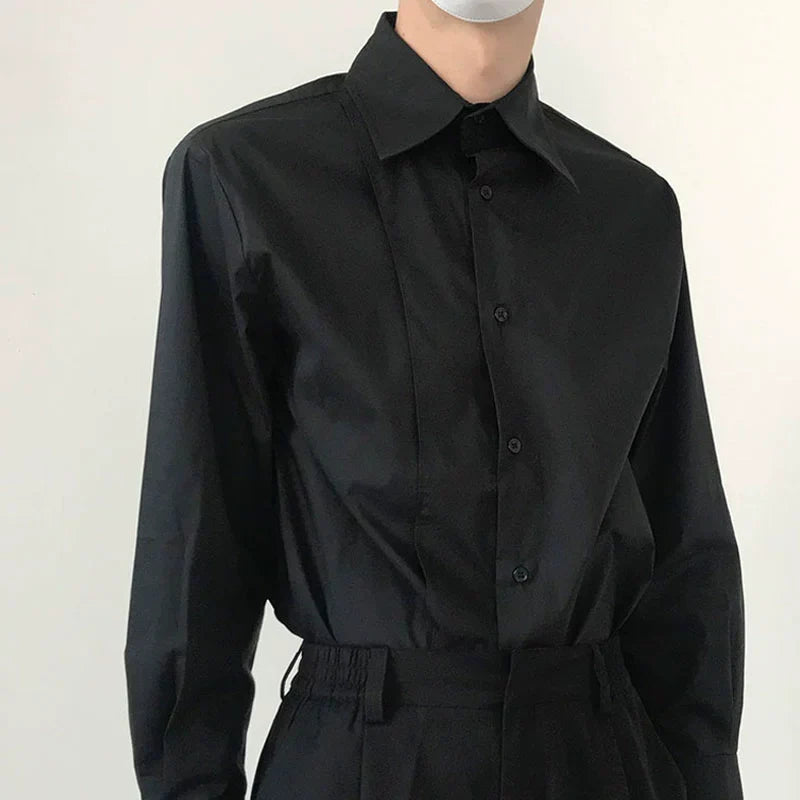 Overlap Placket Long Sleeve Shirt
