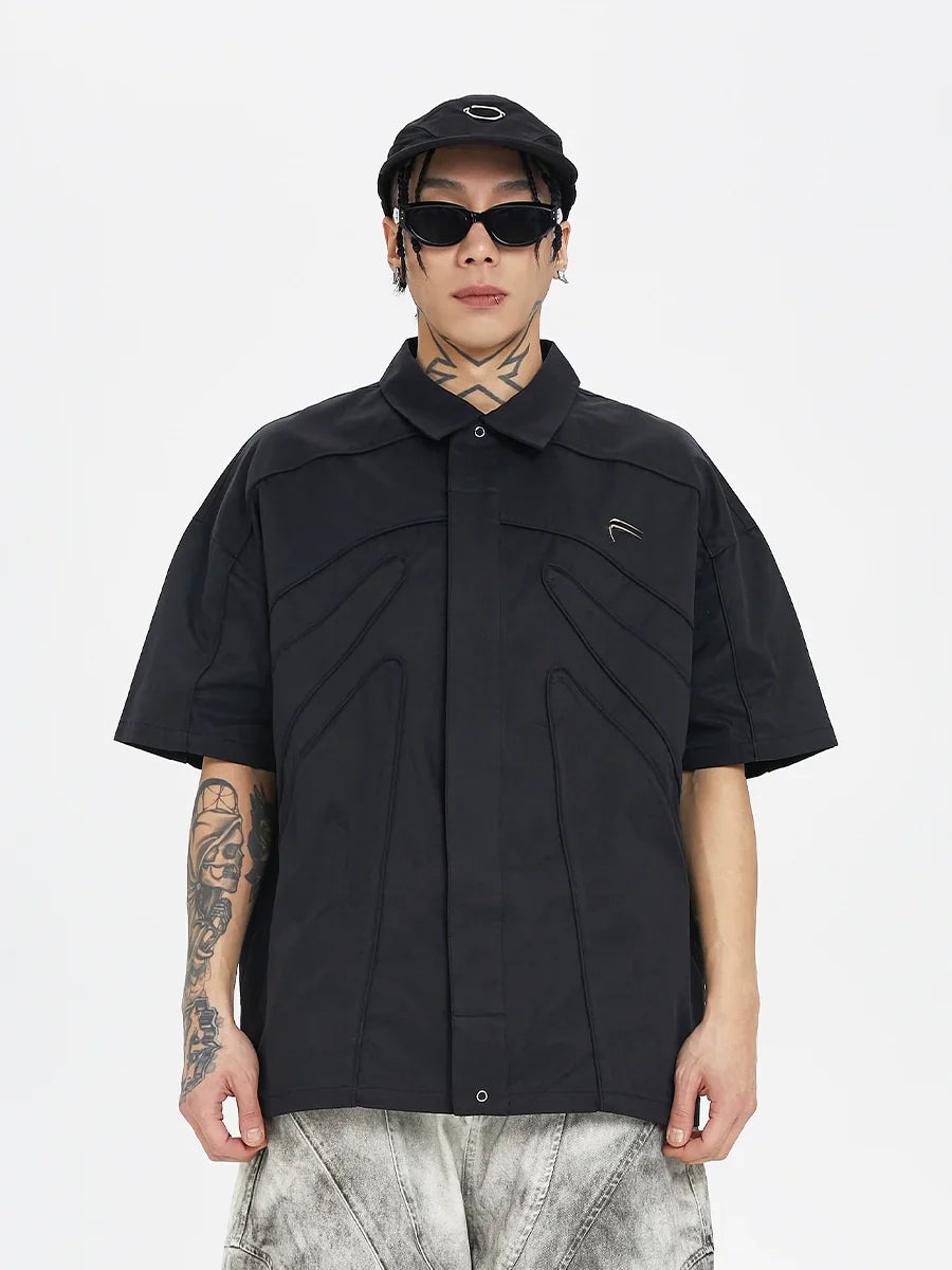 Oversize Skeleton 3D Design Short Sleeve Shirt