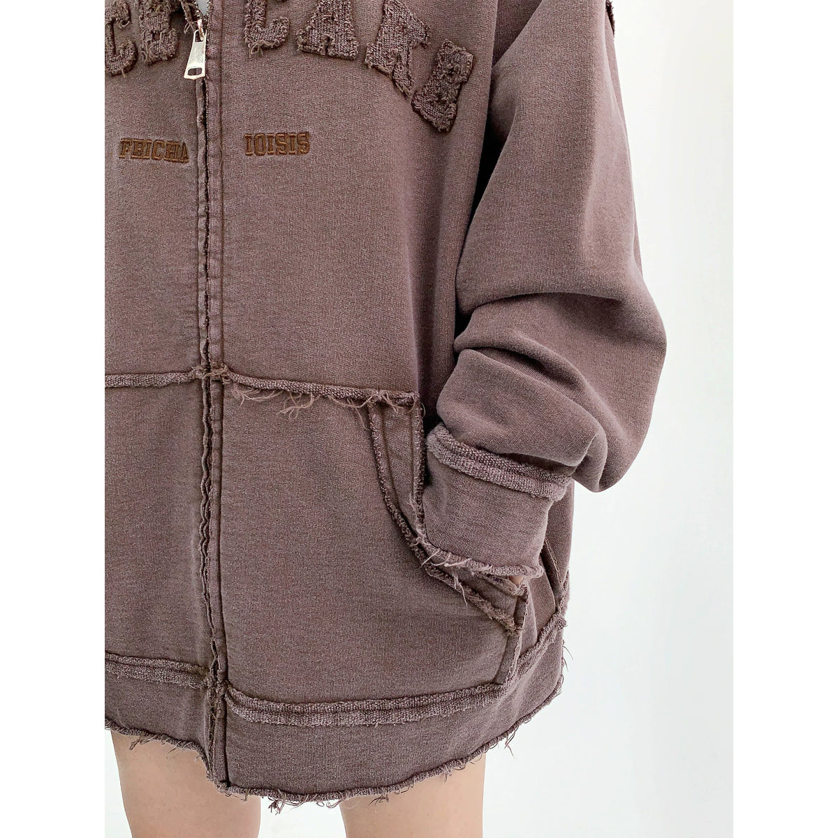 Damage Heavyweight Oversize Zipper Hoodie