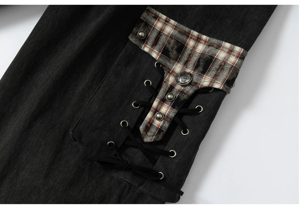Panel Design Multi-Pocket Tapered Pants