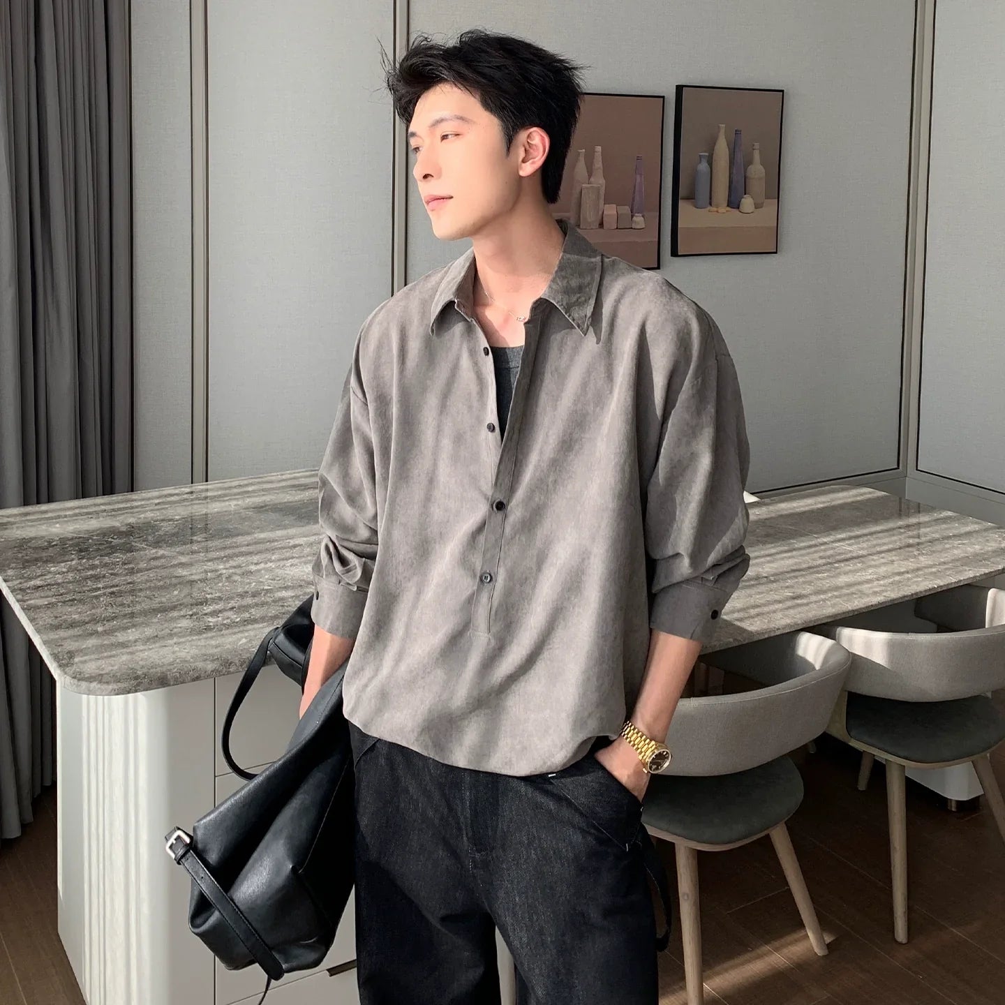 Brushed Washed Long Sleeve Shirt