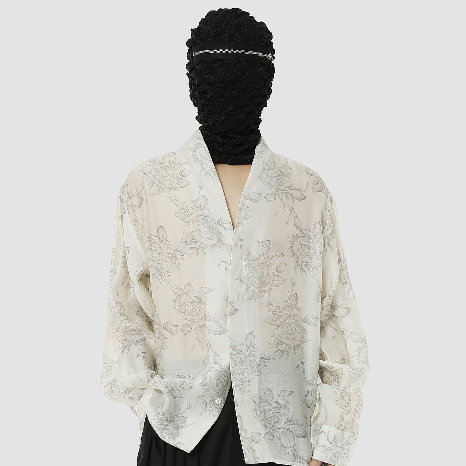 Floral Print Oversize Long Sleeve Shirt