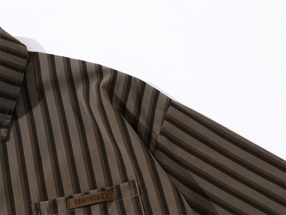 Camicia a righe retrò con 2 tasche
