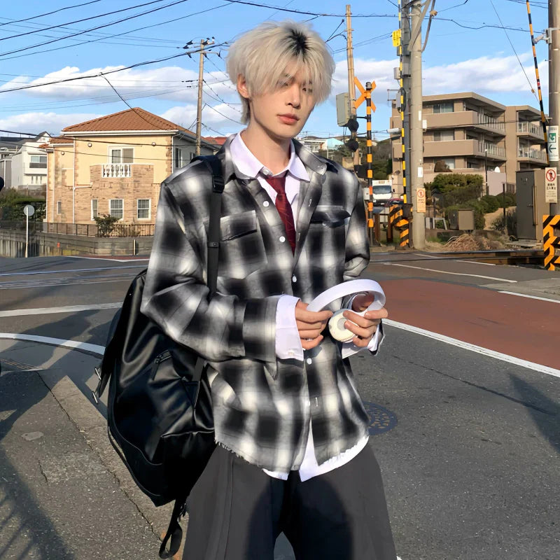 Plaid Stripe Long Sleeve Shirt