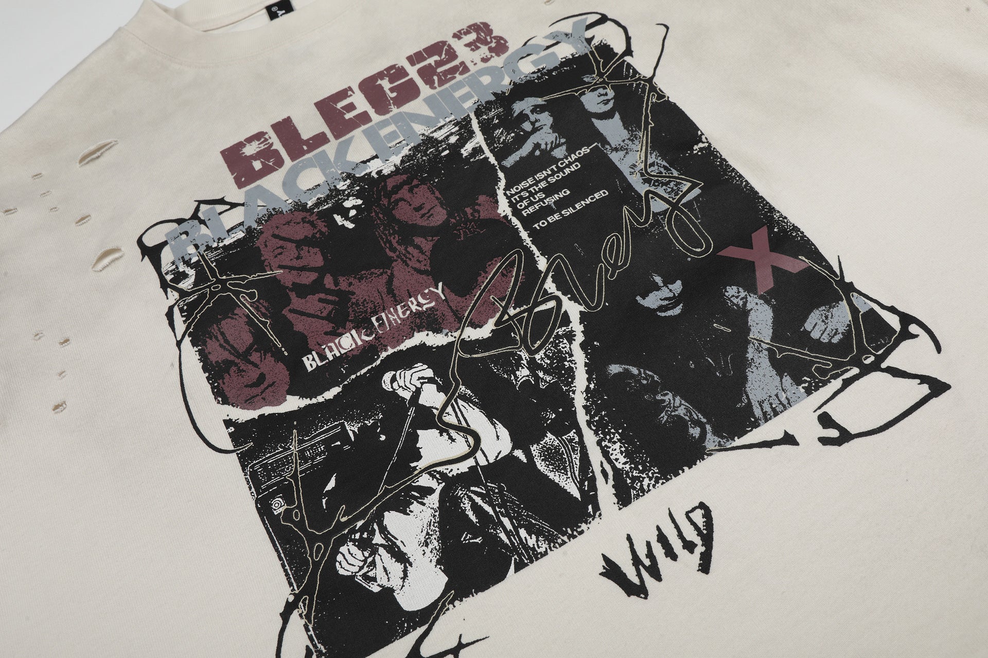 Graphic Print Dirty Dye Damage Short Sleeve T-Shirt