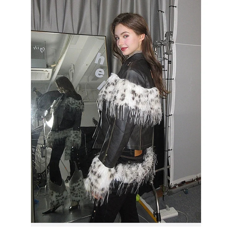 Leopard Print Fur Belt