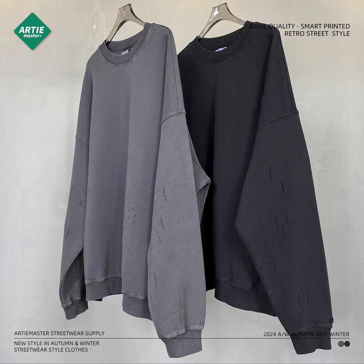 Washed Round Neck Sweatshirt