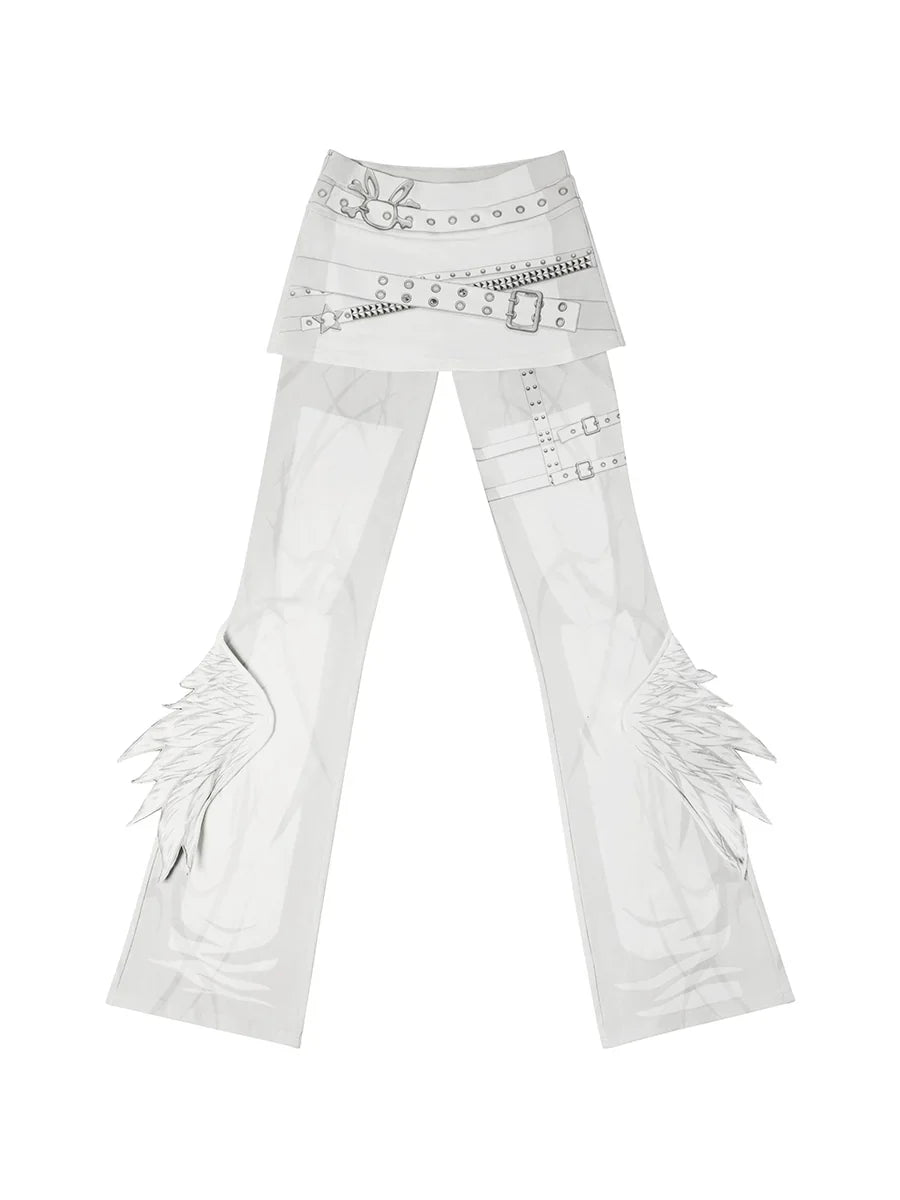 Wing Wrap Skirt Micro Flare Pants