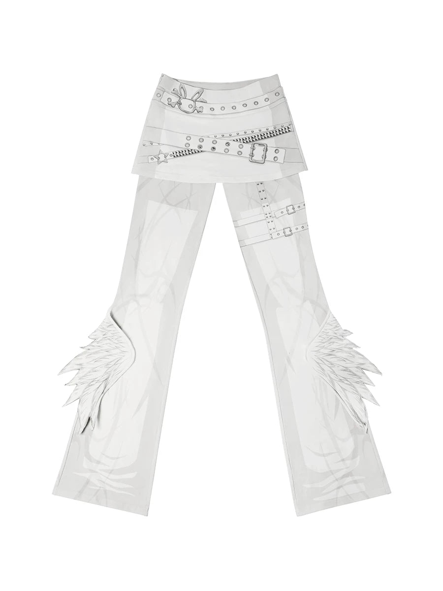 Wing Wrap Skirt Micro Flare Pants