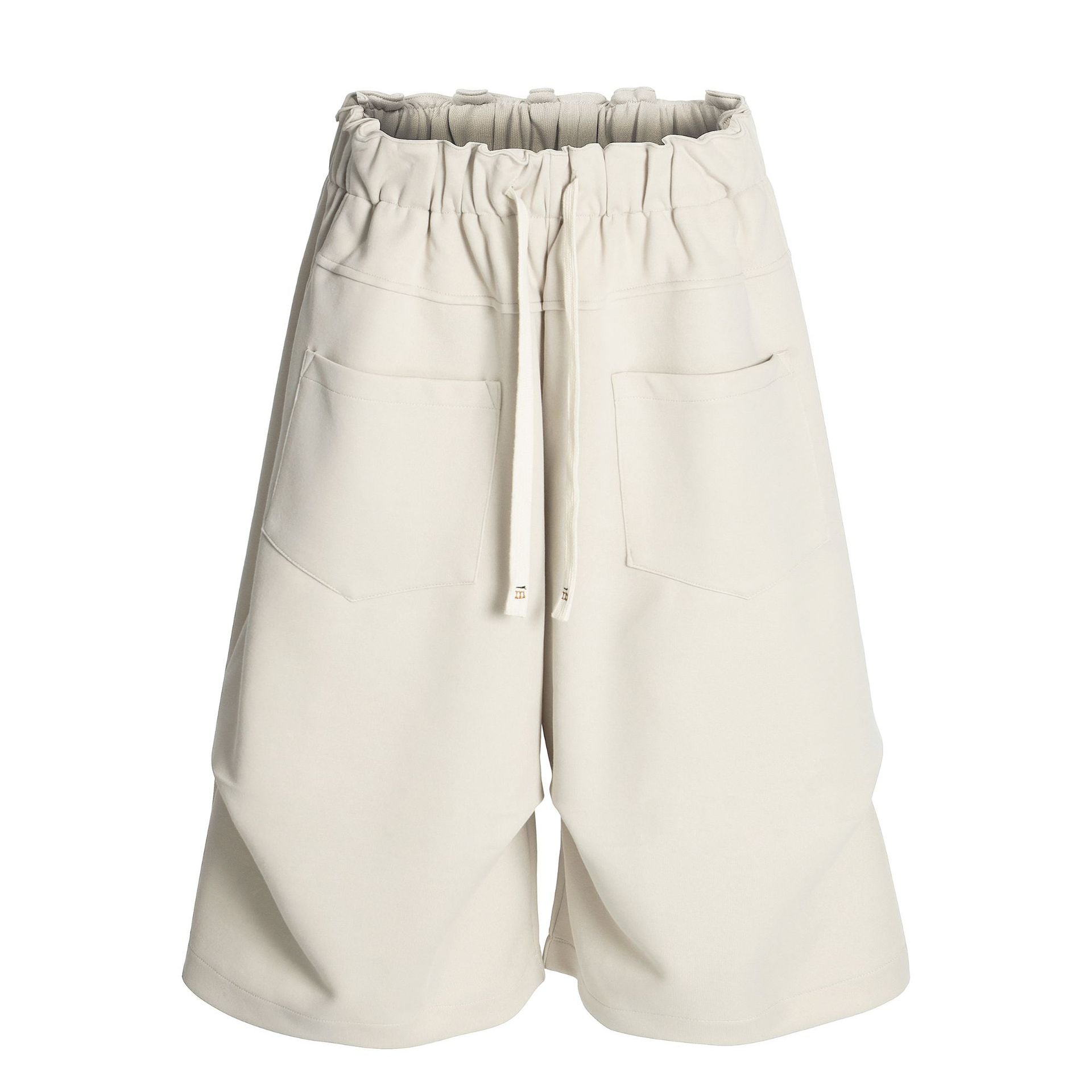 Pleats Panel Wide Leg Half Sweatpants