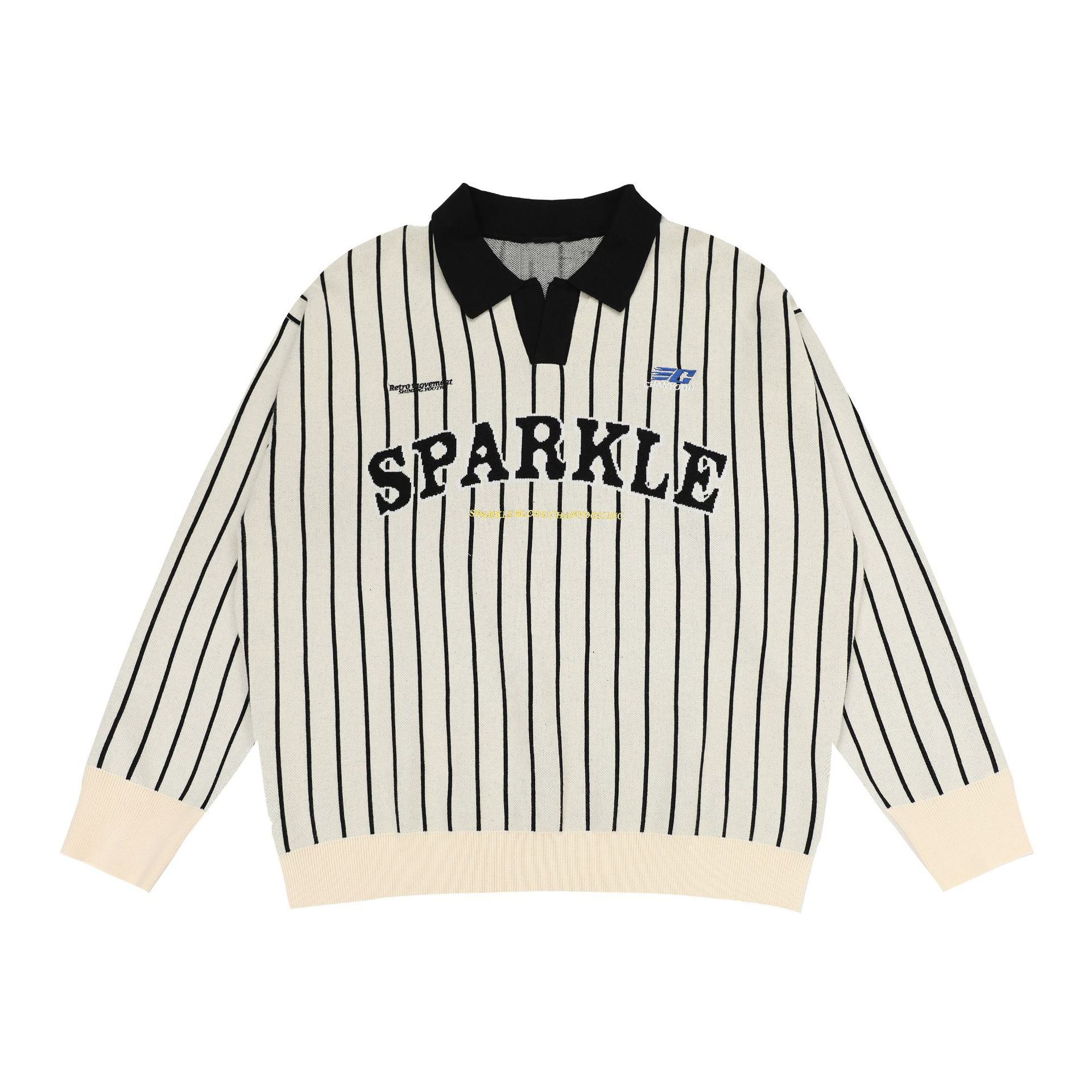 Polo Collar Striped Sweater