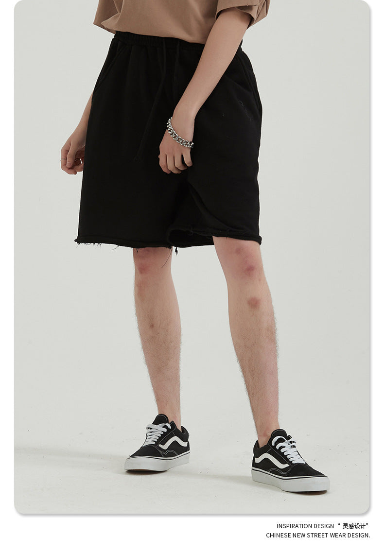 Washed Vintage Raw Edge Short Sweatpants