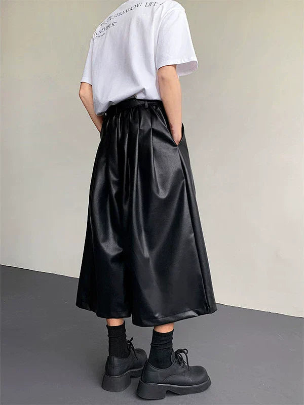PU Leather Design Balloon Short