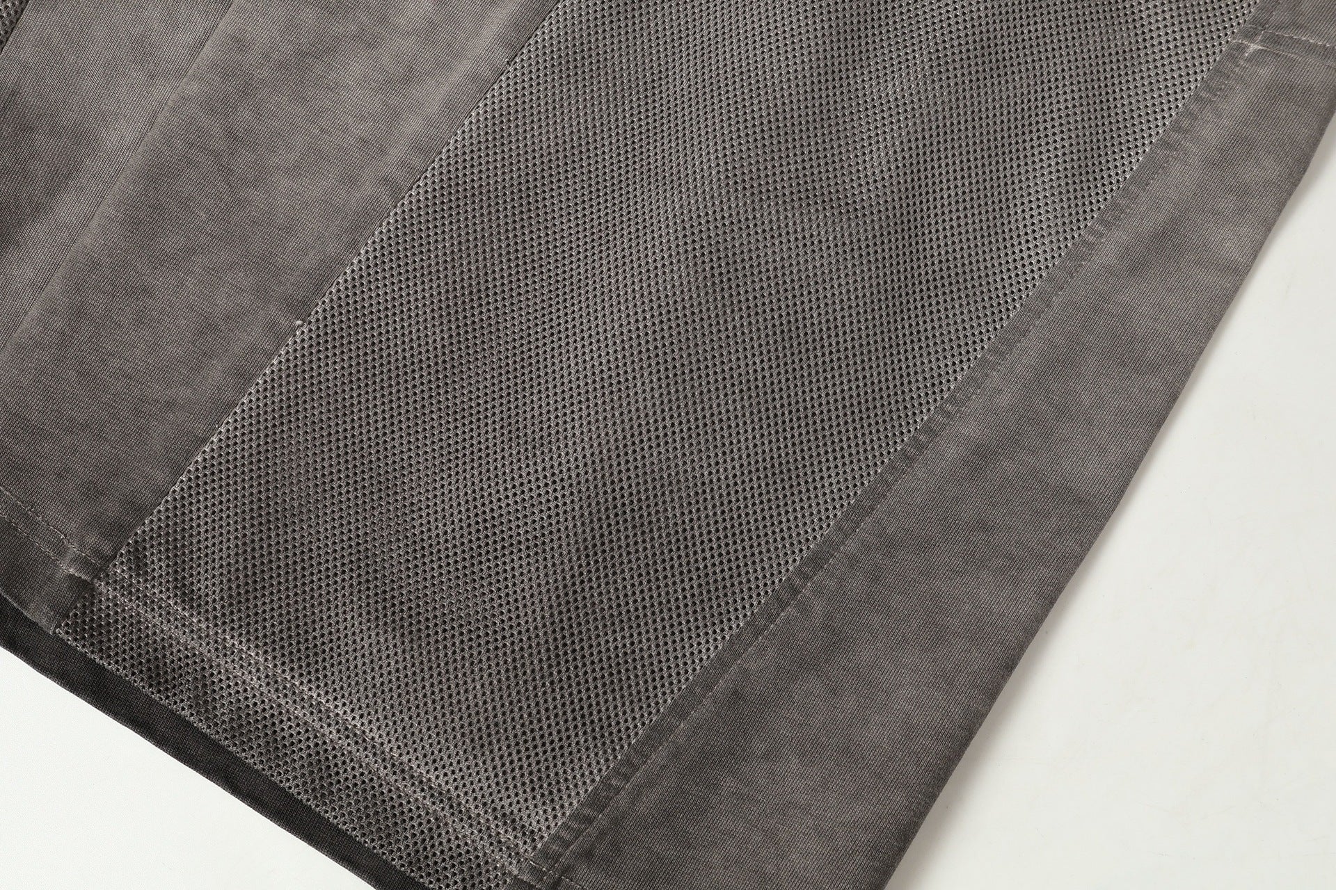 Washed Mesh Panel Short Sleeve T-Shirt