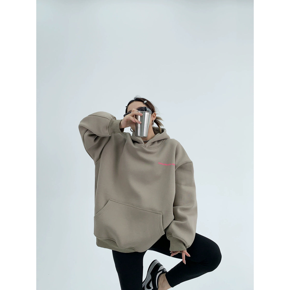 Sudadera con Capucha Oversize Estampada