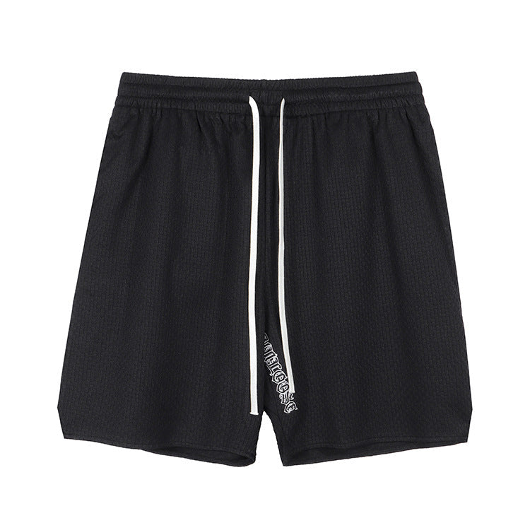 Drawstring Woven Black Short Pants
