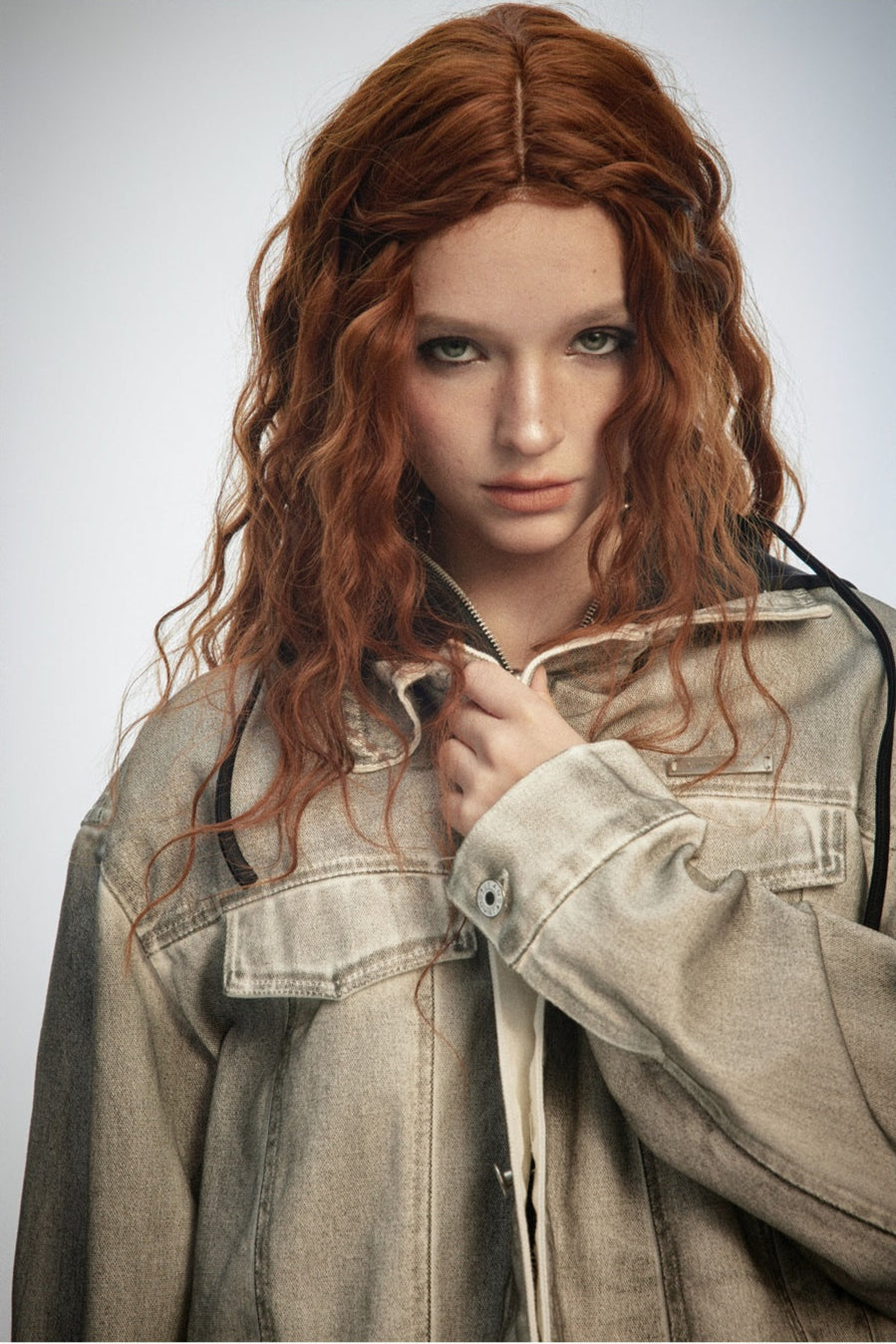 Retro Distressed Denim Work Jacket