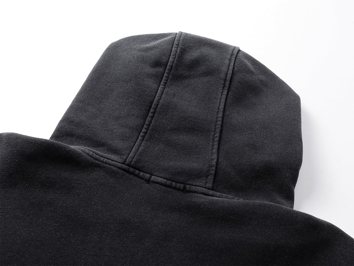 Heavyweight Wash Damage Zipper Hoodie