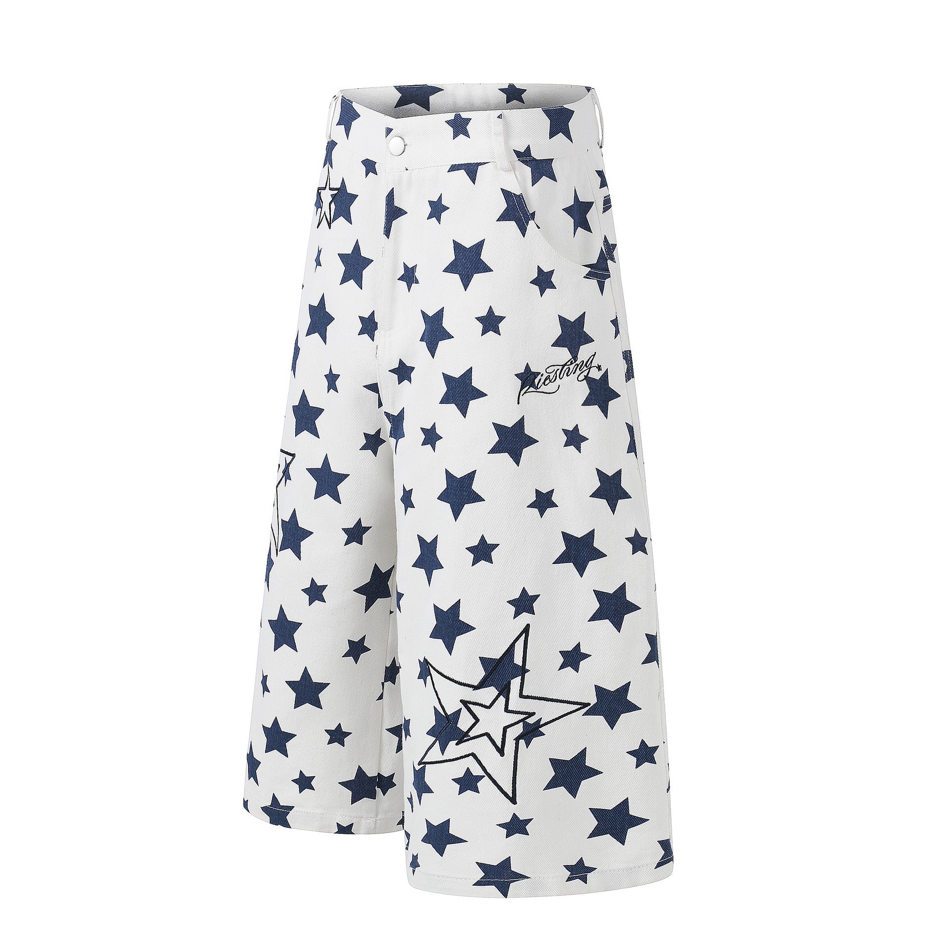 Star Print Denim Jort