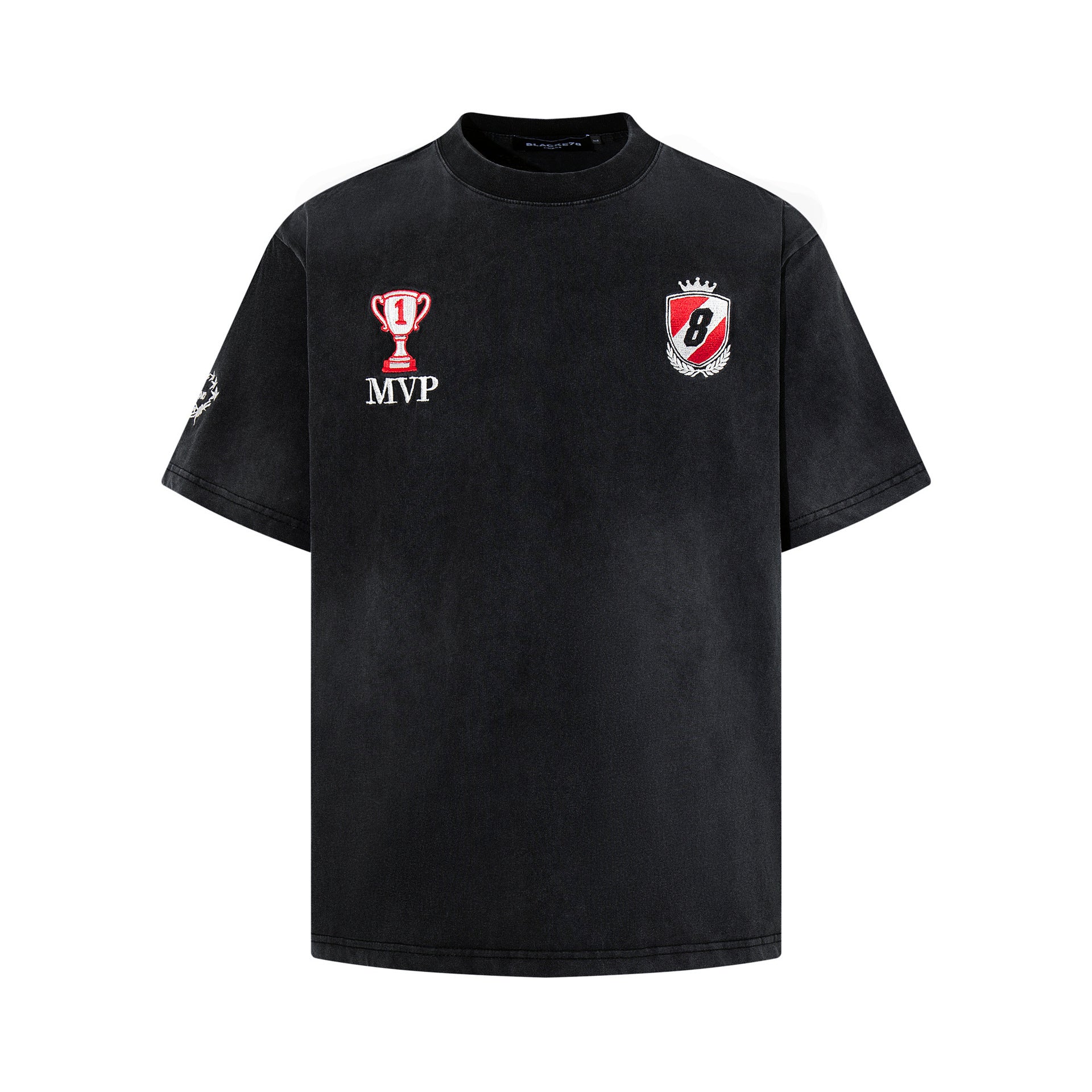 Washed Embroidery Short Sleeve T-Shirt