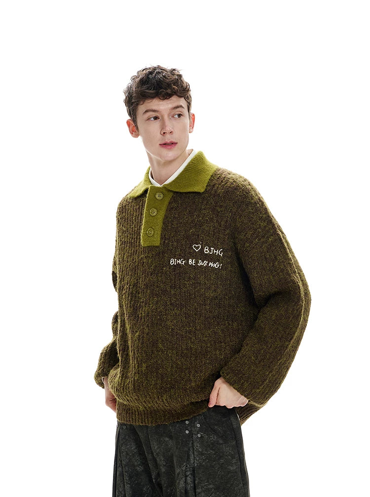 Pullover Polo Knit Sweater