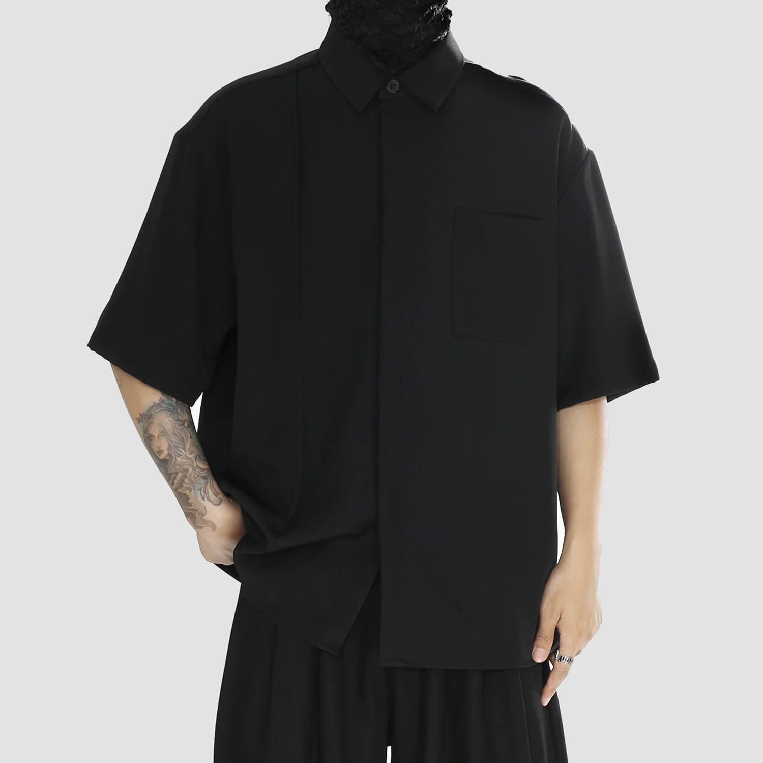 Plain Design Oversize Short Sleeve Shirt
